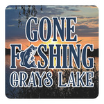 Gone Fishing Square Decal - Small (Personalized)