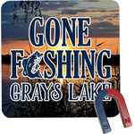 Gone Fishing Square Fridge Magnet (Personalized)