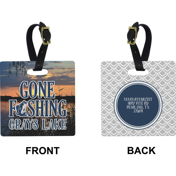 Hunting / Fishing Quotes and Sayings Square Luggage Tag (Front + Back)