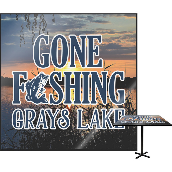 Custom Gone Fishing Square Table Top (Personalized)