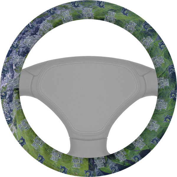 Custom Gone Fishing Steering Wheel Cover (Personalized)