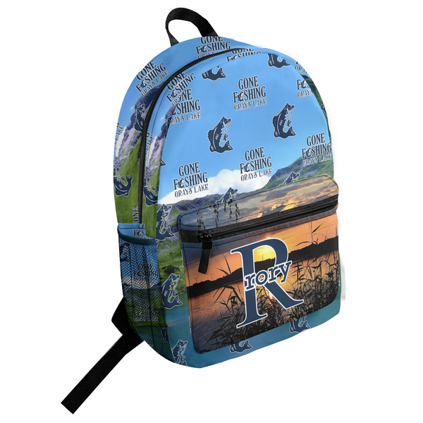Custom Gone Fishing Student Backpack (Personalized)