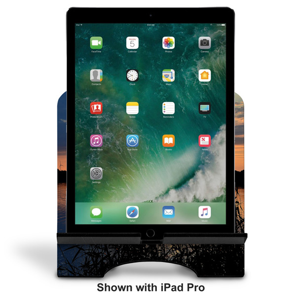 Hunting / Fishing Quotes and Sayings Stylized Tablet Stand - Front with ipad