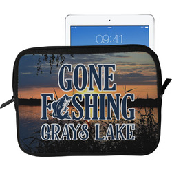 Gone Fishing Tablet Case / Sleeve - Large (Personalized)