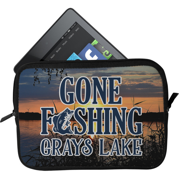 Custom Gone Fishing Tablet Case / Sleeve - Small (Personalized)