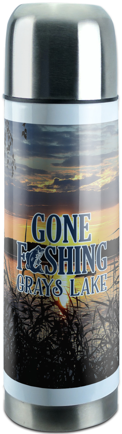Custom Gone Fishing Stainless Steel Thermos (Personalized