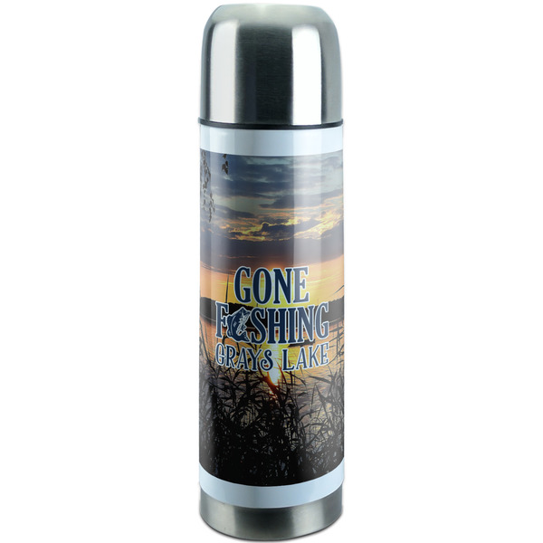 Custom Gone Fishing Stainless Steel Thermos (Personalized)