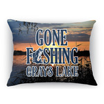 Gone Fishing Rectangular Throw Pillow Case - 12"x18" (Personalized)
