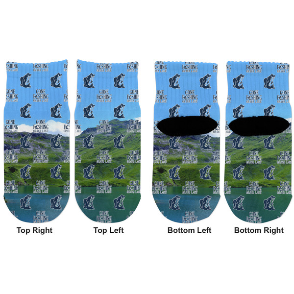 Hunting / Fishing Quotes and Sayings Toddler Ankle Socks - Double Pair - Front and Back - Apvl