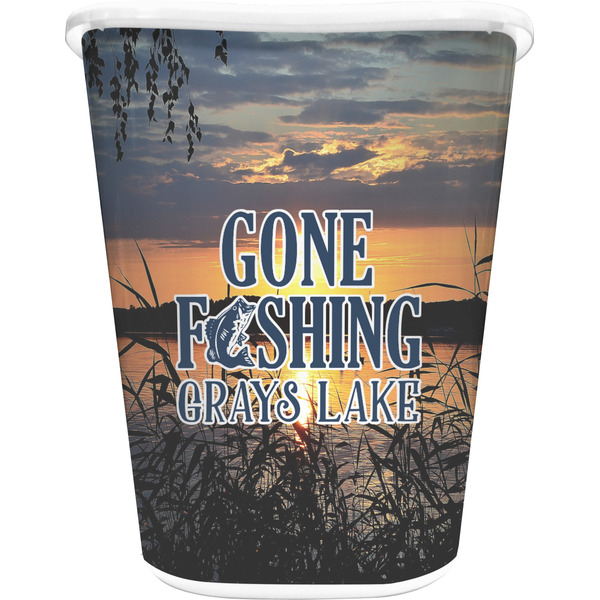 Custom Gone Fishing Waste Basket (Personalized)