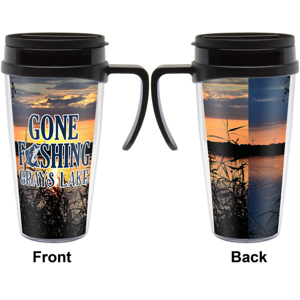 Hunting / Fishing Quotes and Sayings Travel Mug with Black Handle - Approval