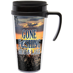 Gone Fishing Acrylic Travel Mug with Handle (Personalized)