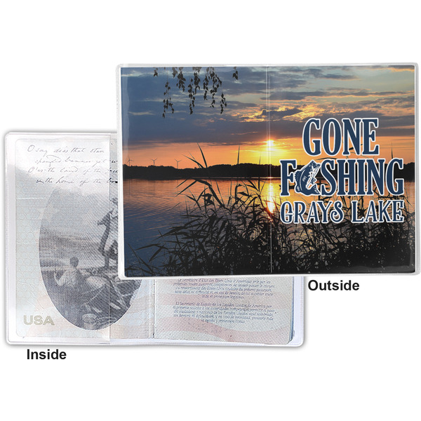 Hunting / Fishing Quotes and Sayings Vinyl Passport Holder - Flat Front and Back