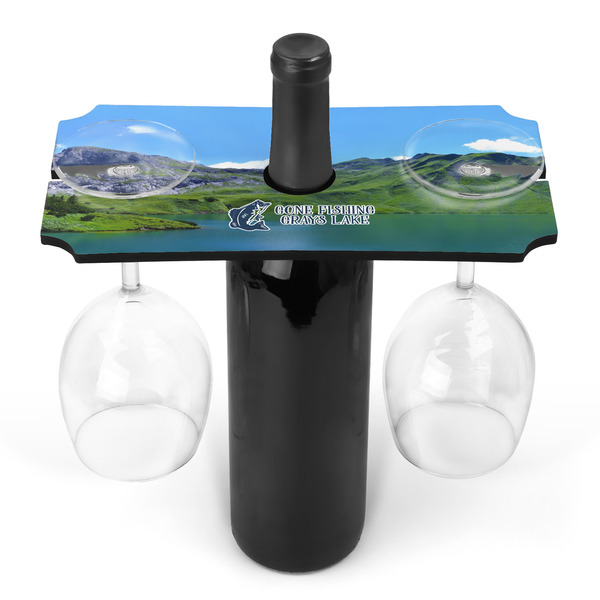 Custom Gone Fishing Wine Bottle & Glass Holder (Personalized)