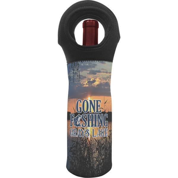 Custom Gone Fishing Wine Tote Bag (Personalized)