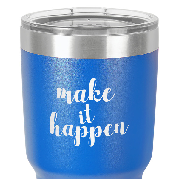 Inspirational Quotes and Sayings 30 oz Stainless Steel Ringneck Tumbler - Blue - Close Up