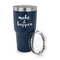 Inspirational Quotes and Sayings 30 oz Stainless Steel Ringneck Tumblers - Navy - LID OFF