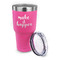 Inspirational Quotes and Sayings 30 oz Stainless Steel Ringneck Tumblers - Pink - LID OFF