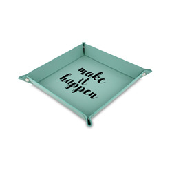 Inspirational Quotes and Sayings 6" x 6" Teal Faux Leather Valet Tray