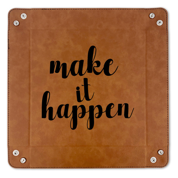 Inspirational Quotes and Sayings 9" x 9" Leatherette Snap Up Tray - APPROVAL (FLAT)