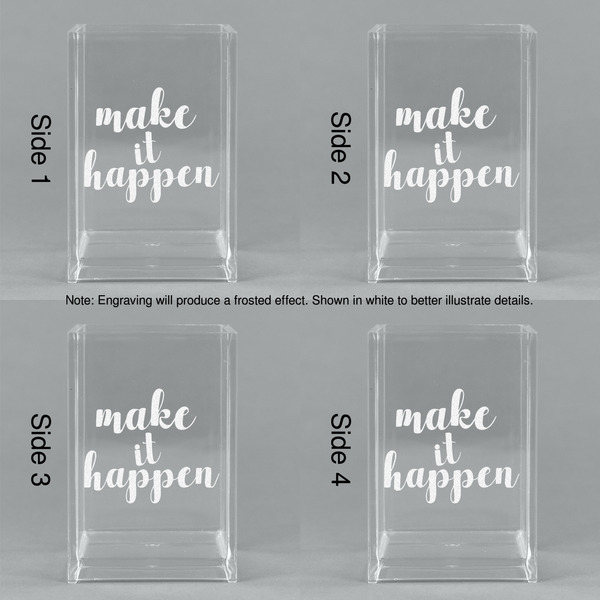 Inspirational Quotes and Sayings Acrylic Pen Holder - All Sides