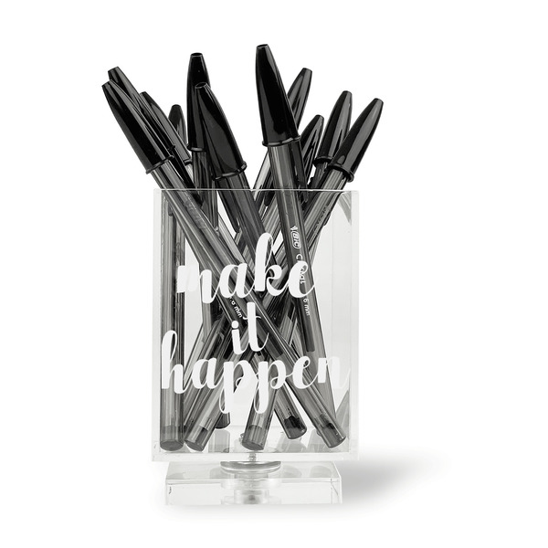Inspirational Quotes and Sayings Acrylic Pencil Holder - FRONT