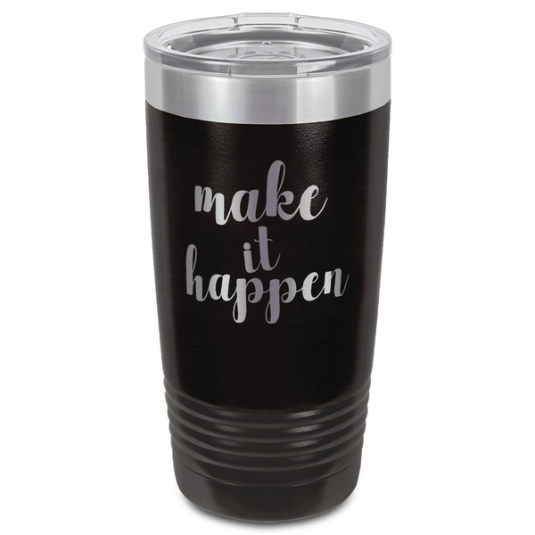 Inspirational Quotes and Sayings Black Polar Camel Tumbler - 20oz - Front