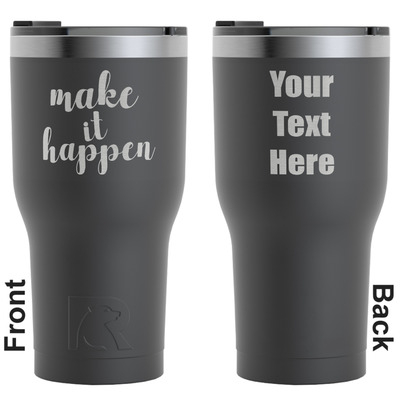 Inspirational Quotes and Sayings RTIC Tumbler - Black - Engraved Front & Back (Personalized)