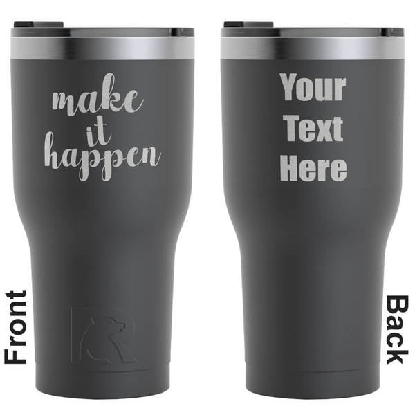 Custom Inspirational Quotes and Sayings RTIC Tumbler - Black - Engraved Front & Back (Personalized)