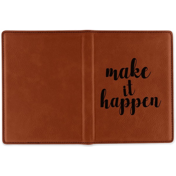 Inspirational Quotes and Sayings Cognac Leather Passport Holder Outside Single Sided - Apvl