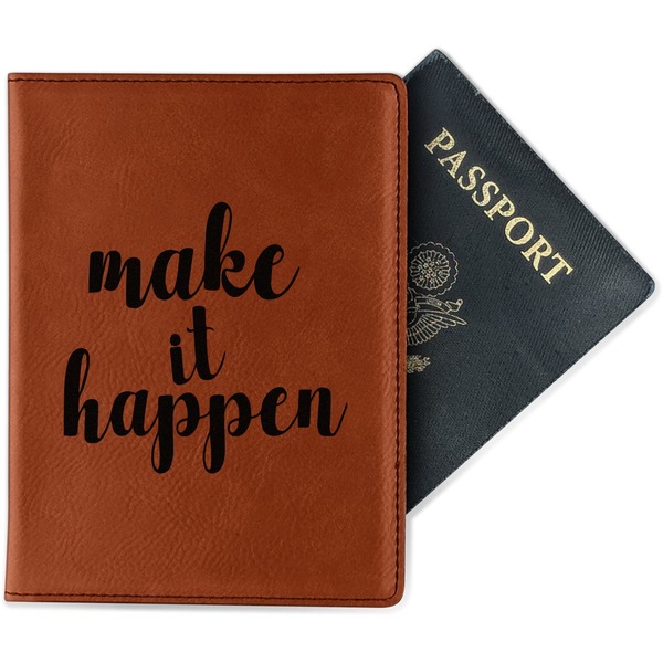 Custom Inspirational Quotes and Sayings Passport Holder - Faux Leather
