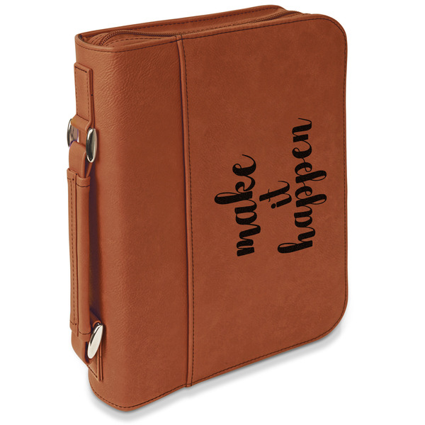 Custom Inspirational Quotes and Sayings Leatherette Bible Cover with Handle & Zipper - Small - Double Sided