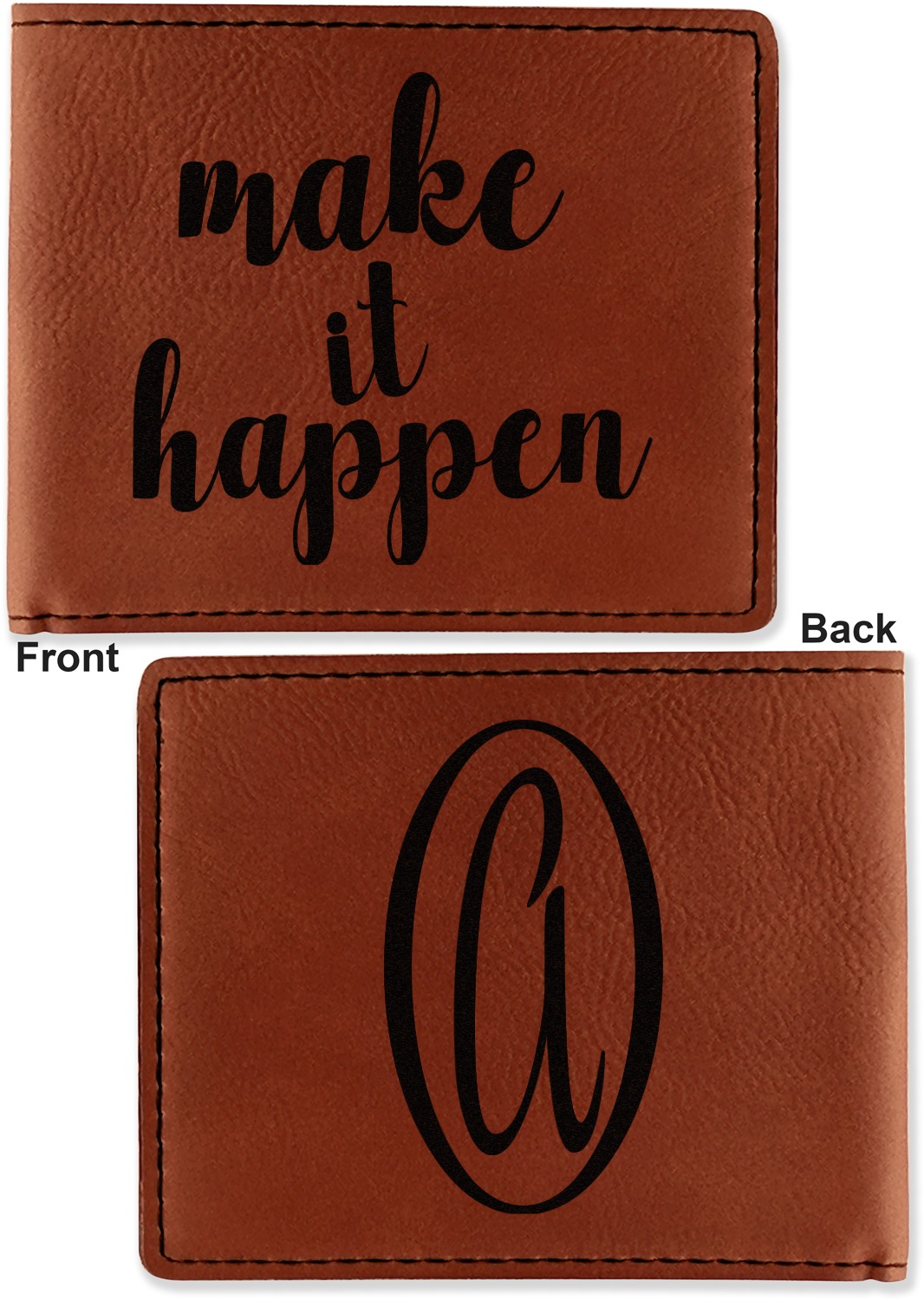Custom Inspirational Quotes and Sayings Leatherette Bifold Wallet