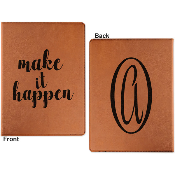 Inspirational Quotes and Sayings Cognac Leatherette Portfolios with Notepad - Small - Double Sided- Apvl