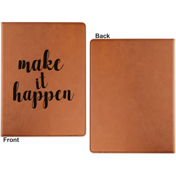 Inspirational Quotes and Sayings Cognac Leatherette Portfolios with Notepad - Small - Single Sided- Apvl