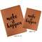 Inspirational Quotes and Sayings Cognac Leatherette Portfolios with Notepads - Compare Sizes