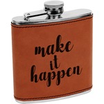 Inspirational Quotes and Sayings Leatherette Wrapped Stainless Steel Flask (Personalized)