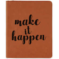 Inspirational Quotes and Sayings Leatherette Zipper Portfolio with Notepad - Single Sided