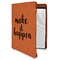 Inspirational Quotes and Sayings Cognac Leatherette Zipper Portfolios with Notepad - Main