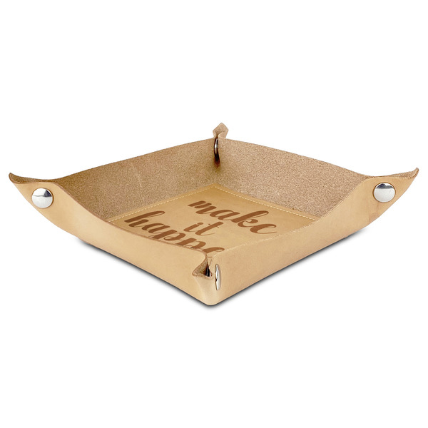 Inspirational Quotes and Sayings Genuine Leather Valet Trays - ANGLE (folded)