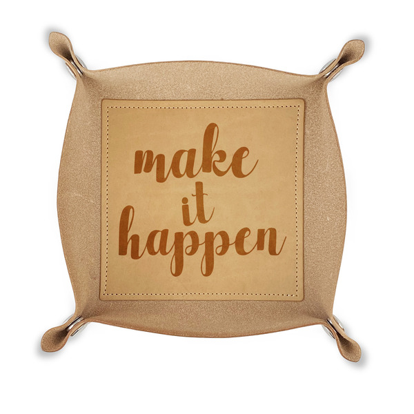 Custom Inspirational Quotes and Sayings Genuine Leather Dice Tray