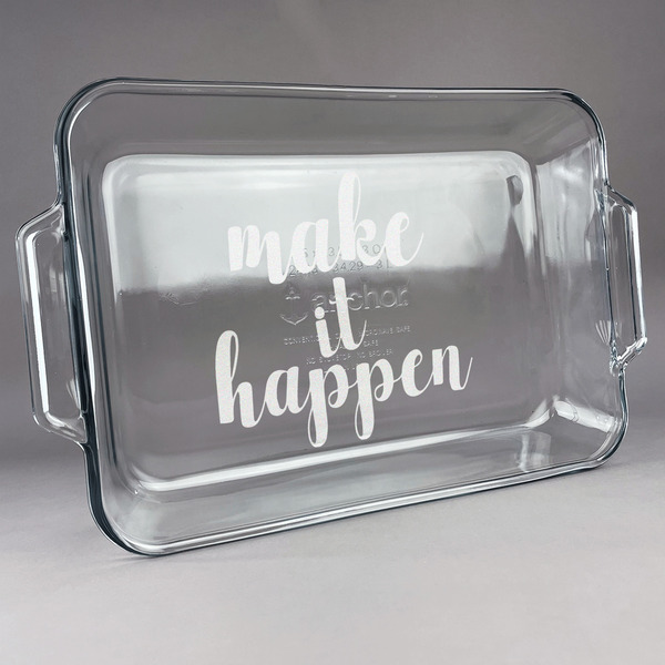 Custom Inspirational Quotes and Sayings Glass Baking and Cake Dish