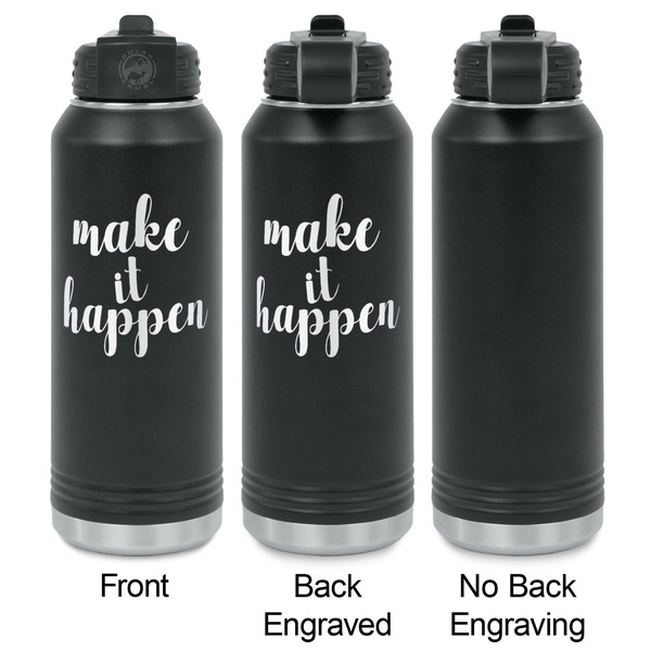 Inspirational Quotes and Sayings Laser Engraved Water Bottles - 2 Styles - Front & Back View