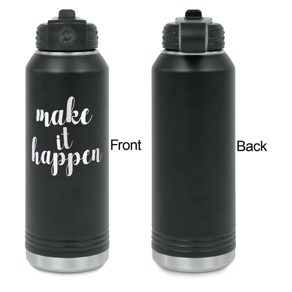 Inspirational Quotes and Sayings Laser Engraved Water Bottles - Front Engraving - Front & Back View