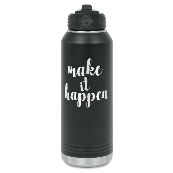 Custom Inspirational Quotes and Sayings Water Bottle - Laser Engraved - Front