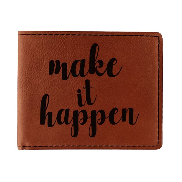 Custom Inspirational Quotes and Sayings Leatherette Bifold Wallet - Double Sided (Personalized)