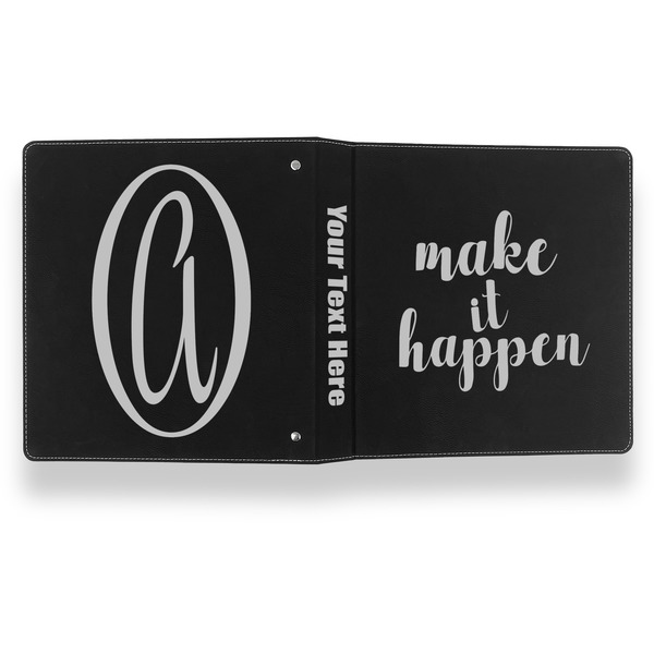 Inspirational Quotes and Sayings Leather Binder - 1" - Black- Back Spine Front View