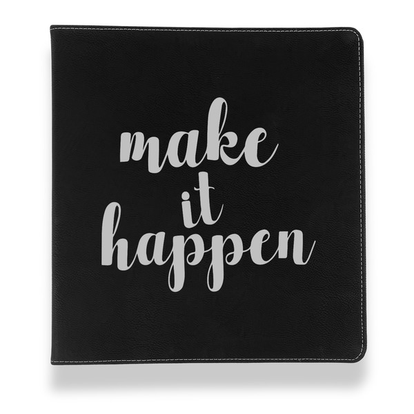 Custom Inspirational Quotes and Sayings Leather Binder - 1" - Black