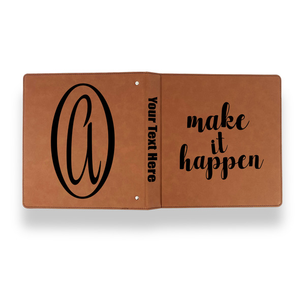 Inspirational Quotes and Sayings Leather Binder - 1" - Rawhide - Back Spine Front View