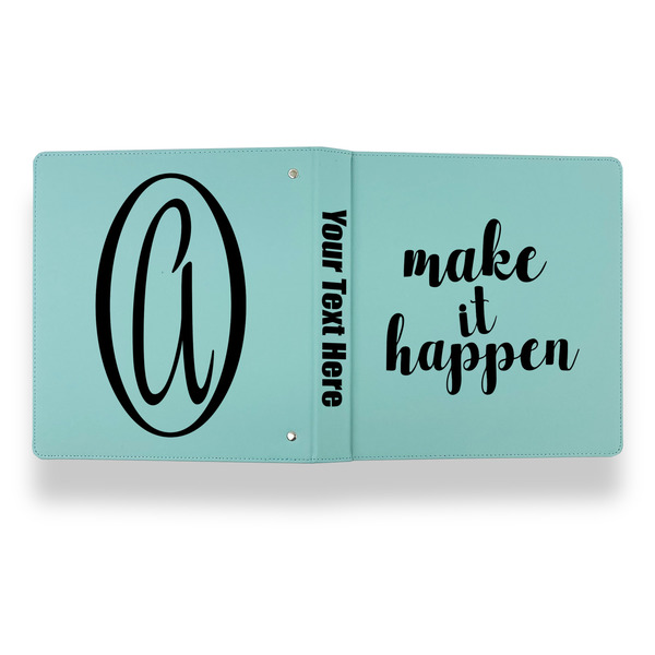 Inspirational Quotes and Sayings Leather Binder - 1" - Teal - Back Spine Front View